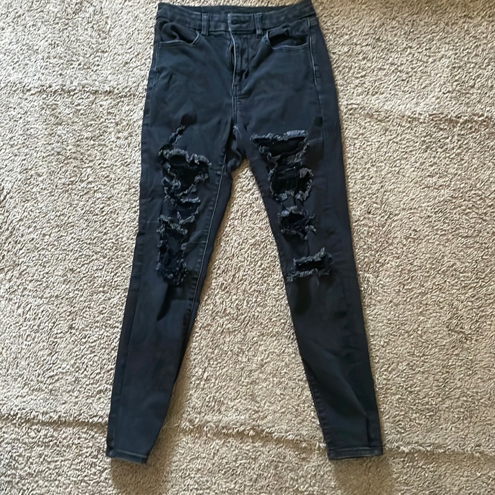 American Eagle ripped black jeans
